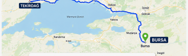 Bursa Tekirdağ Arası Kaç Km
