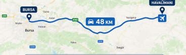 Bursa Yenişehir Havalimanı Arası Kaç Km